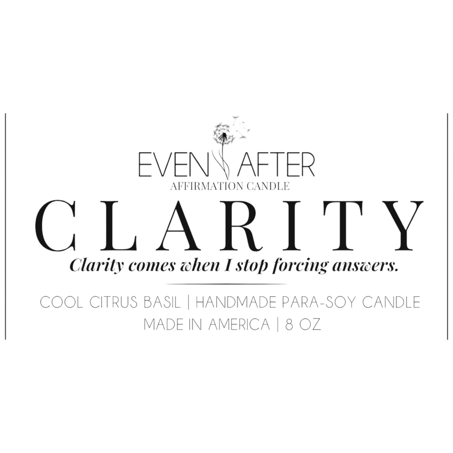 Clarity – Cool Citrus Basil Affirmation Candle for Widows