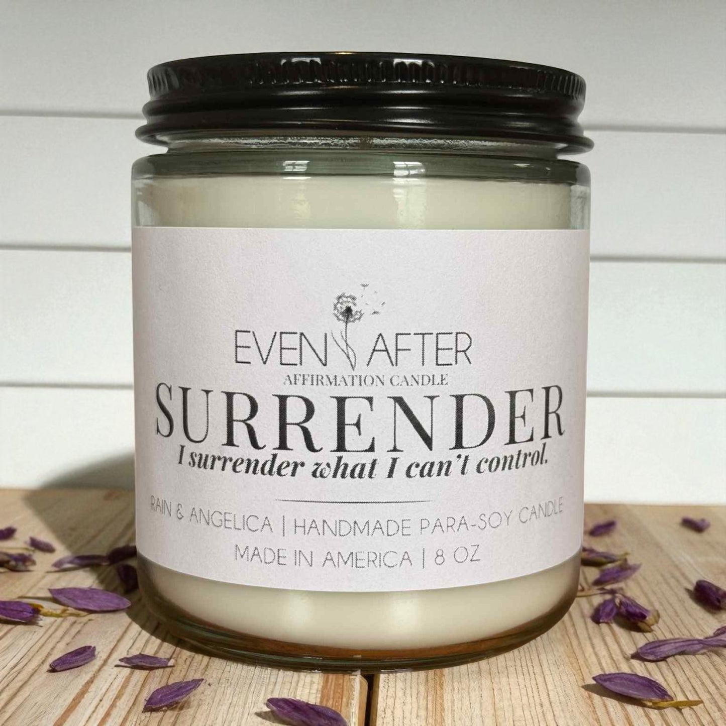 Surrender – Rain & Angelica Affirmation Candle for Widows