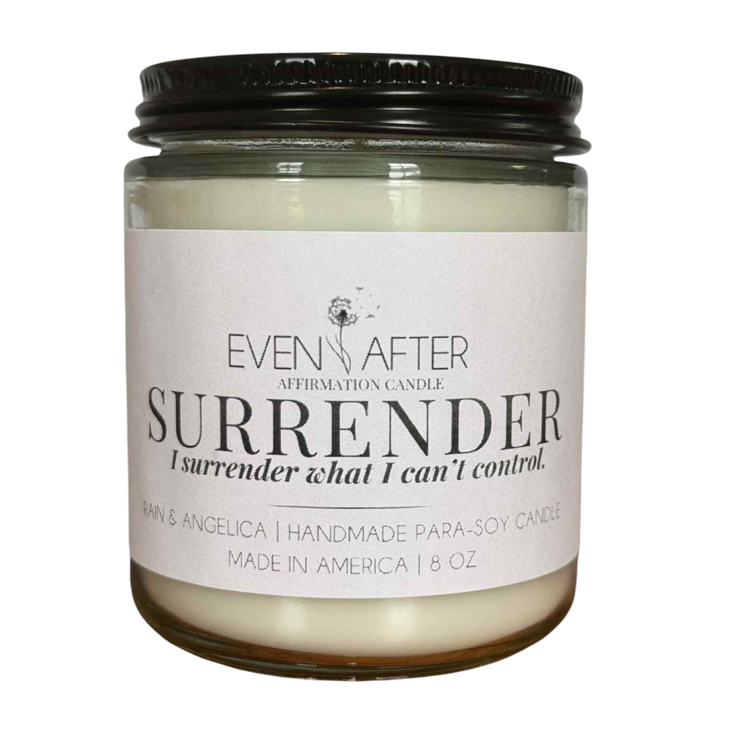 Surrender – Rain & Angelica Affirmation Candle for Widows