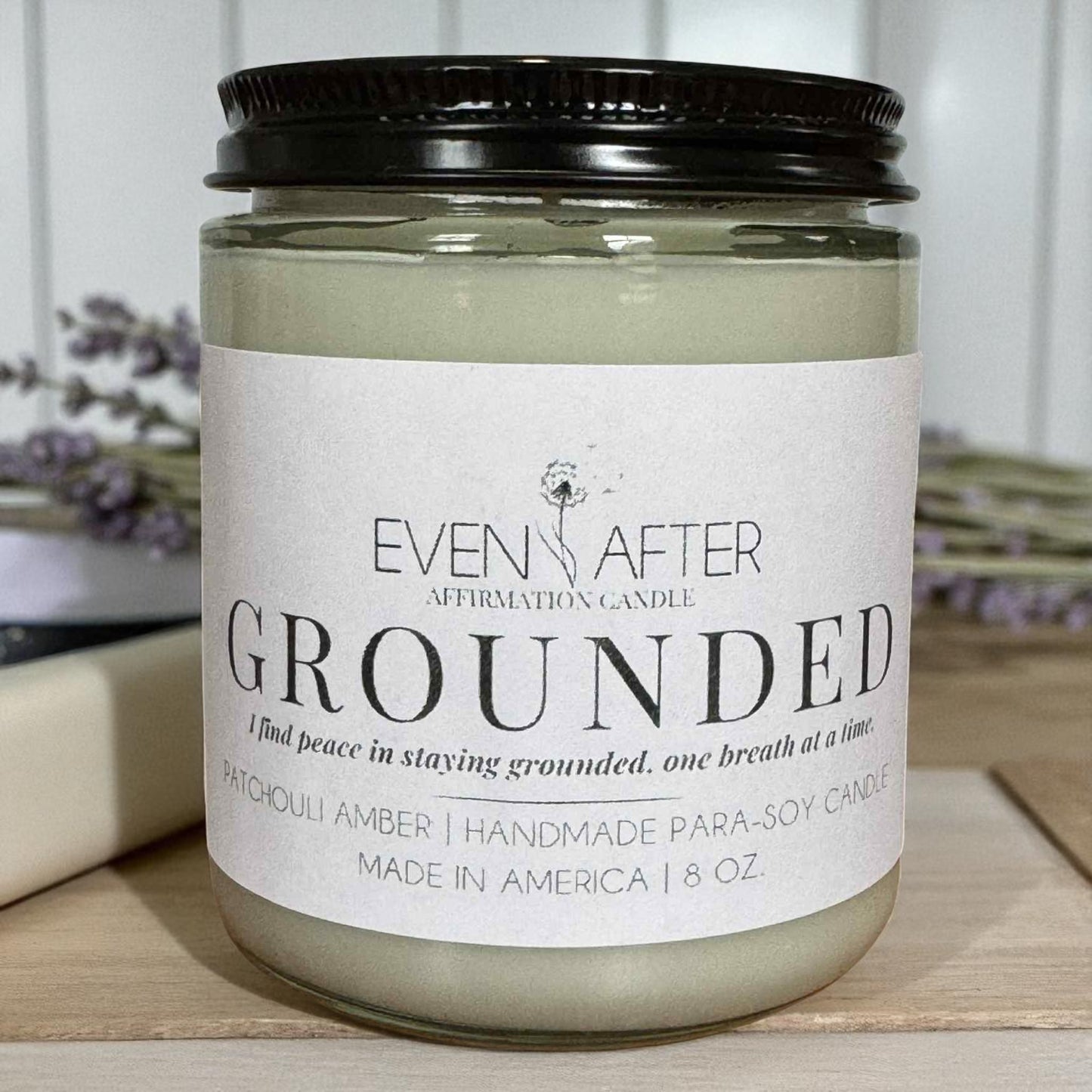 Grounded – Patchouli Amber Affirmation Candle for Widows
