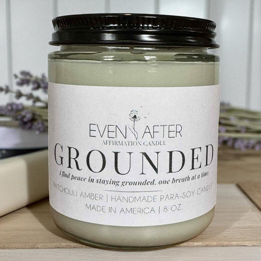 Grounded – Patchouli Amber Affirmation Candle for Widows