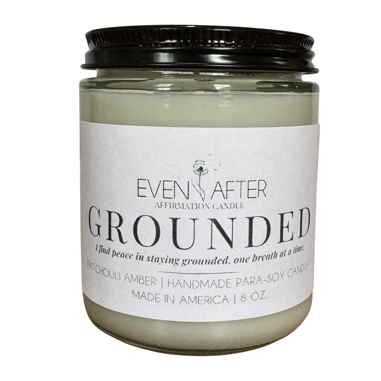 Grounded – Patchouli Amber Affirmation Candle for Widows
