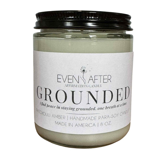 Grounded – Patchouli Amber Affirmation Candle for Widows