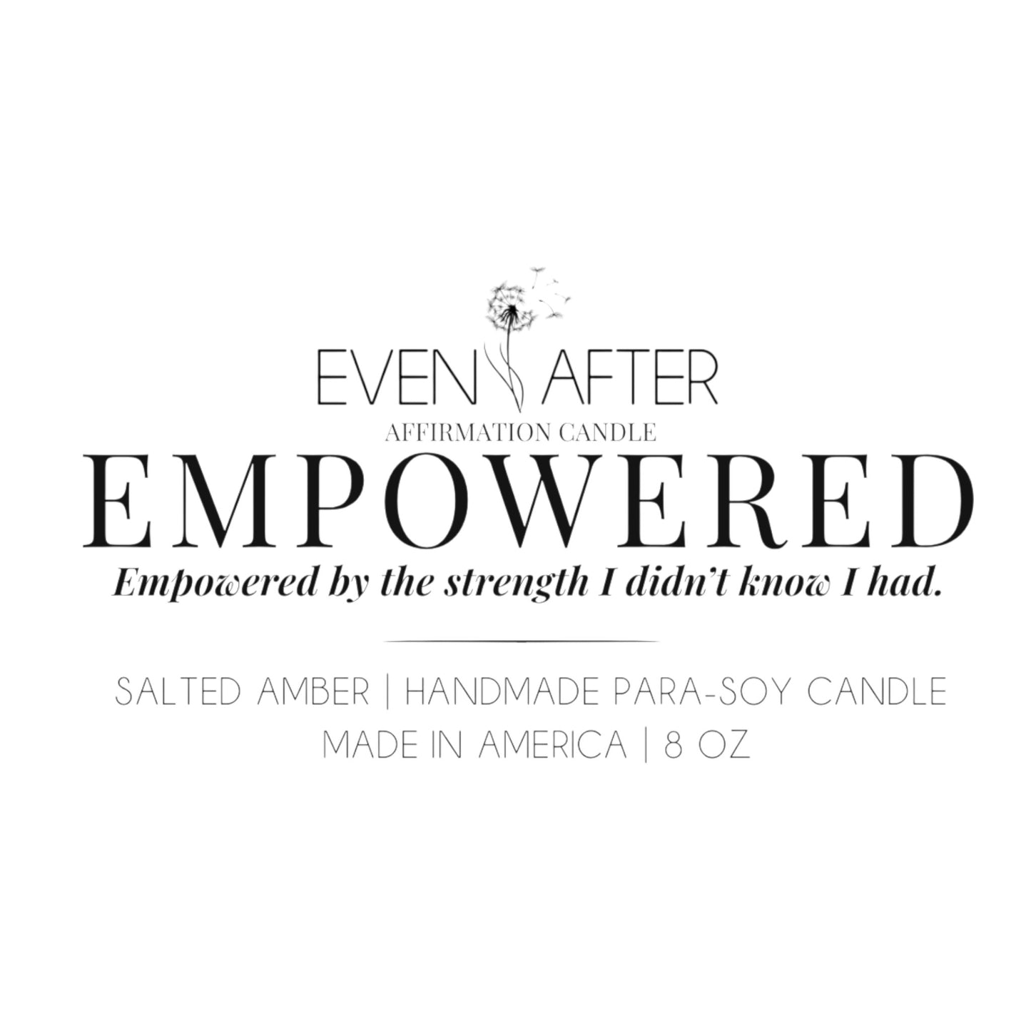 Empowered – Salted Amber Affirmation Candle for Widows