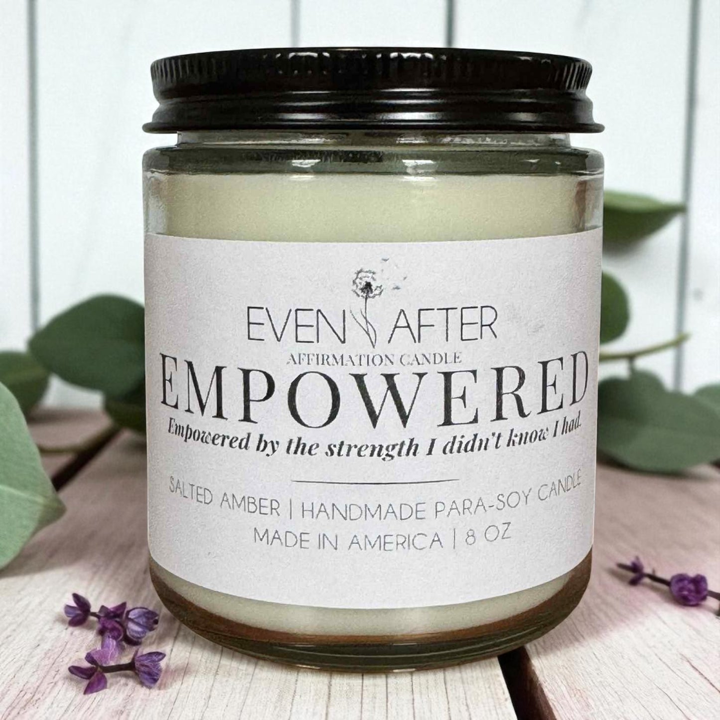 Empowered – Salted Amber Affirmation Candle for Widows